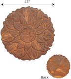 Sungmor Vintage Cast Iron Lotus Stepping Stone, Full Rust - Image 2