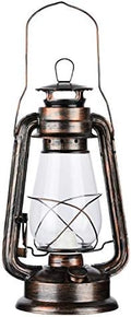 Vintage Rustic Accent Old Fashioned Electric Lantern Oil Lamp with Edison LED Bulb Bronze Rust Finish Nightstand Desk Table Lamps for Antique Designer Light Study Room Bedroom Theatre Prop by 12vmonster