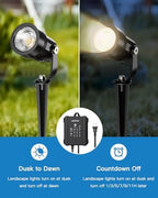 HIBOITEC All-in-One Outdoor Low Voltage Landscape Lighting Kit 2700K, 8 PCS - Image 3