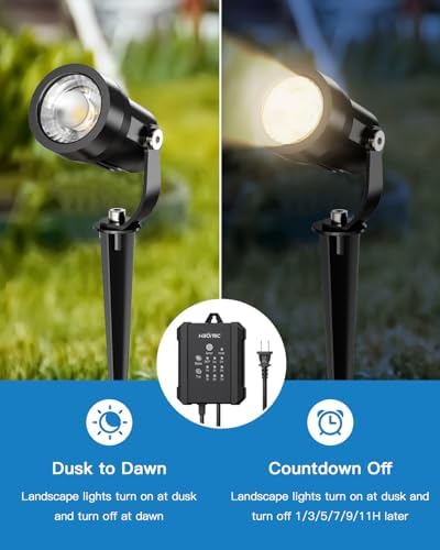 HIBOITEC All-in-One Outdoor Low Voltage Landscape Lighting Kit 2700K, 8 PCS - Image 3