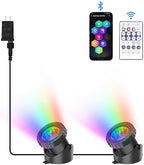 RGB Underwater Pond Lights, Super Bright LED Submersible Fountain Lights Colored Landscape Spotlights, Bluetooth APP Control IP68 Waterproof for Fish Aquarium Tank Garden Yard Pool (Set of 2) by CREPOW