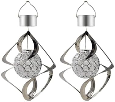 2 Pcs Solar Wind Chime Xmas Hanging Light LED Color Changing by LOCZUK