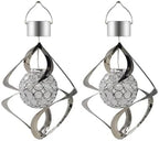 2 Pcs Solar Wind Chime Xmas Hanging Light LED Color Changing by LOCZUK