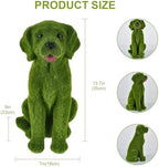 13.78" Garden Statue Flocked Dog Figurine Resin Puppy Yard Green - Image 3