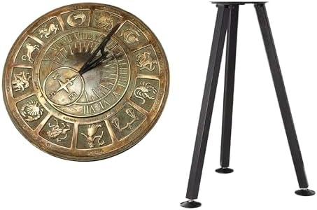 Solid Brass Zodiac Sundial with Stand Garden Gift by Unknown