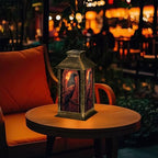 Solar Lantern Majestic Raven Stained Glass Style Radiant Evening Sky Outdoor Waterproof Garden Hanging Lantern Solar Powered Lighting Outside Table Lamp for Patio Deck Camping 1 Pack - Image 7