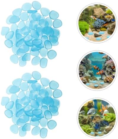 Glow in Dark Pebbles 300pcs Resin Blue Stones for Aquarium Xmas - Image 7