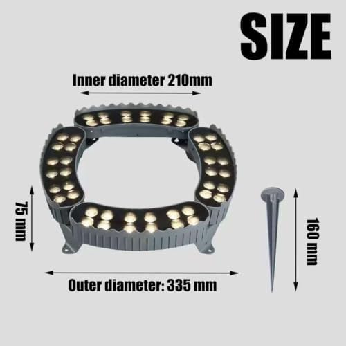 12W LED Ring Tree Light, Outdoor Waterproof Landscape Spotlight, Die-Cast Aluminum Tree Hug Uplights, for Garden Pathway Accent, Circular Wrap Around Lamp(Green) - Image 2