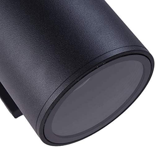 mirrea Modern Outdoor Porch Light Patio Light in 2 Lights with Matte Black Aluminum Cylinder and Tempered Glass Cover Waterproof Wall Sconce 6 Pack - Image 5