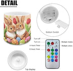 4 Pack Floral Bunny Egg LED Candles Flickering Flameless Candles with Remote and Timers Battery Operated Tea Lights with Remote Pillar Battery Tea Lights for Easter Day Party - Image 2