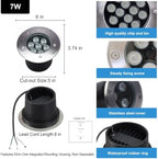 7W 6500K 6-Inch 120V LED Outdoor Landscape Ground Lights 4 Pack - Image 2