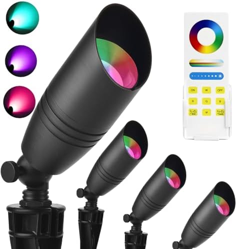 iYogaled RGB Low Voltage Landscape Lighting, Outdoor Spot Lights with Bulbs by iYogaled