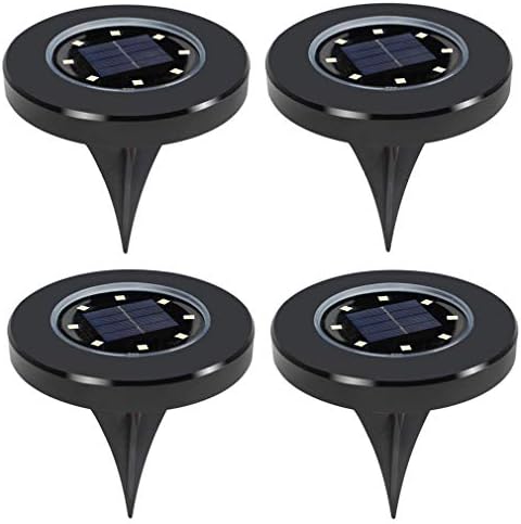 Ulalaza 4Pcs Solar Ground Lights 8 LED Waterproof Outdoor Garden Lights for Yard Driveway Lawn Pathway (White) by Ulalaza
