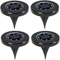 Ulalaza 4Pcs Solar Ground Lights 8 LED Waterproof Outdoor Garden Lights for Yard Driveway Lawn Pathway (White) by Ulalaza