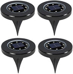 Ulalaza 4Pcs Solar Ground Lights 8 LED Waterproof Outdoor Garden Lights for Yard Driveway Lawn Pathway (White) by Ulalaza