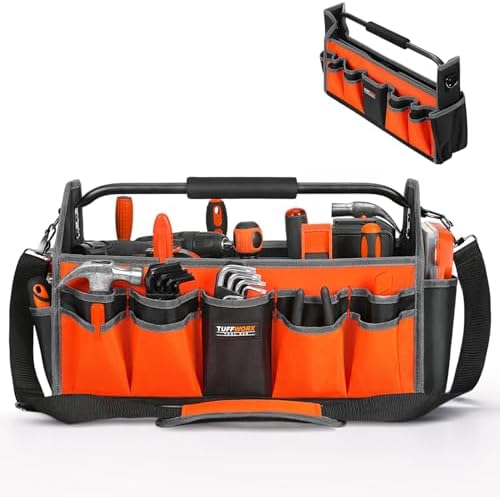 19 Inch Open Tool Tote Bag with Heavy-Duty Handle for Electrician - Image 2
