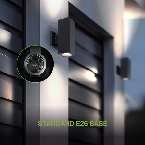 ASD 2 Light Cylinder Outdoor Sconce Lights, Black 120W E26 ETL - Image 4