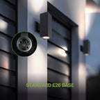 ASD 2 Light Cylinder Outdoor Sconce Lights, Black 120W E26 ETL 2 Pack - Image 4
