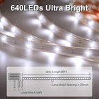 Outdoor Solar Strip Lights 66Ft 640 LED Dimmable Strip Lights with Remote - Image 6