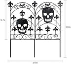 hogardeck 2PCS Halloween Decorations Outdoor, Metal Fence Decorative Garden Stakes with Skull Head for Halloween Decor, Yard Signs for Halloween Outside Garden Lawn Porch Party Decorations - Image 2