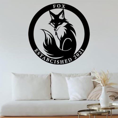 Custom Fox Metal Name Signs - Personalized Wall Art - Fox Signs - Housewarming Gift - Image 3