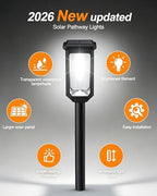 Tenmiro Solar Pathway Lights Outdoor 12 Pack, Bright Solar Garden Lights - Image 2