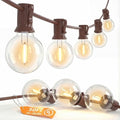 50FT Brown Outdoor String Lights, Shatterproof LED Globe Edison String Lights with 50 G40 LED Bulbs, Waterproof Connectable Hanging Light for Backyard Patio Porch Balcony Party Decor, E12 Base by SUNSGNE
