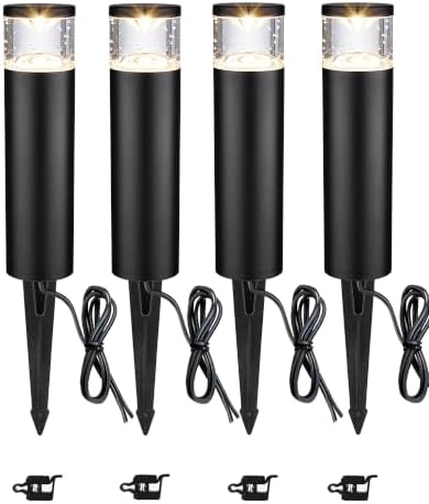 LITFIT 4Pack Low Voltage Bollard Landscape Lights, 12V Aluminum Path Light by LITFIT