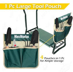 MaxWorks 50921 Folding Garden Kneeler Stool with 8 inch Wide Kneeling Pad, with 1 Tools Pouch for Planting and Gardening (Pack of 2) - Image 5
