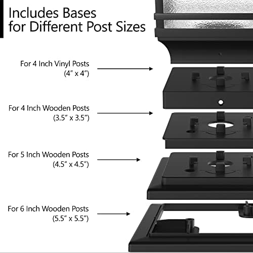 Davinci Lighting Premium Solar Outdoor Post Cap Lights - 4x4 5x5 6x6 - Bright LED Light for Fence Deck Garden or Patio Posts - Slate Black (2 Pack) - Image 3