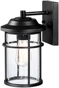 Outdoor Lights for House, Exterior Light Fixture, Waterproof Outdoor Wall Sconce Lights, Anti-Rust Black Wall Mount Lighting with Seeded Glass Shade, E26 Socket Lantern for Outside, Front Porch, Patio by PiaRicco