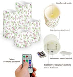 Floral Purple Flameless Light Candles with Timer Remote Control Battery Operated Candles with Color Changing Fake Electric Pillar Candle Tea Lights Home Table Indoor Beach Decoration - Image 3