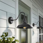 Black Gooseneck Barn Light for Farmhouse 10 Inch Dome Exterior Lights Fixture with Wall Mount, Outdoor Wall Sconce for Garage Porch Patio - Image 5