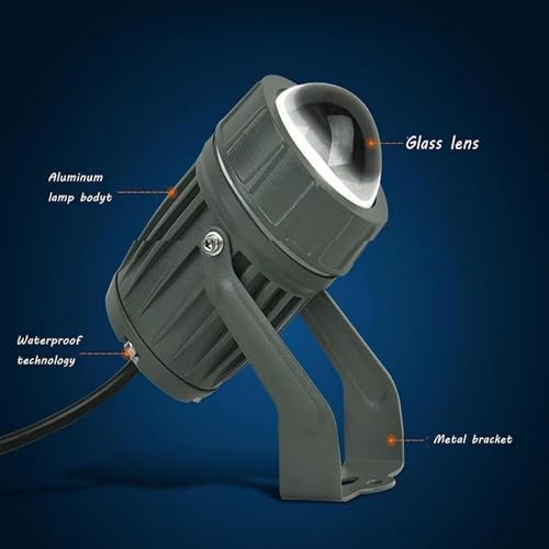 LED Beam Spotlight - Exterior Wall Lighting Spotlight, 10W Adjustable Beam Angle Upward Light, IP65 Waterproof Outdoor Landscape Light, Suitable for Hotel Exterior Building Lighting(Green,10W(12V)) ( - Image 4