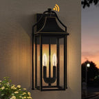 18IN Dusk to Dawn Outdoor Wall Sconce, 2-E12 Base Porch Light by Lawyettle