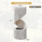 30" H Outdoor Water Fountain with LED Light, S-Shaped Modern Curved Outdoor Fountain, Spiral Column Fountain, Decorative Waterfall Feature with Flat Top Plant Display for Garden, Patio Decor - Image 2