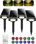 EZVALO Solar Spot Lights Outdoor IP67 Waterproof, Adjustable Solar Landscape Lights, 3 Lighting Modes Solar Spotlights for Outside Yard Garden Plant Trees Pathway Flag (Warm White-4Pack) by EZVALO