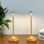 2 Pack Aluminum Cordless Table Lamp, 6000mAh Rechargeable Table Lamps, Portable Touch LED Lamp, Outdoor Waterproof Dimmable Cordless Rechargeable Table Lamps for Restaurant/Patio-(Gold) by SimisandTableLamps
