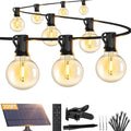 Brightever G40 Solar String Lights Outdoor with Remote, 200FT 72+2 LED Shatterproof Bulbs, Dimmable & Timable, 3 Lighting Modes, Waterproof Solar Power Outdoor Lights for Patio, Market, Wedding by Brightever