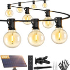 Brightever G40 Solar String Lights Outdoor with Remote, 200FT 72+2 LED Shatterproof Bulbs, Dimmable & Timable, 3 Lighting Modes, Waterproof Solar Power Outdoor Lights for Patio, Market, Wedding by Brightever