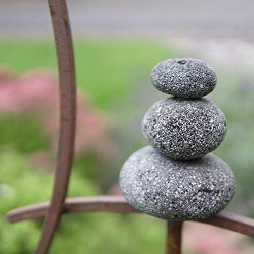 Aura Life Zen Garden Spinner Kinetic Wind Sculpture with Rock Cairn & Stake - Relaxing Outdoor Spinners for Yard and Garden - Handmade Outdoor Wind Art Vane Sculptures (Bare Steel) - Image 5