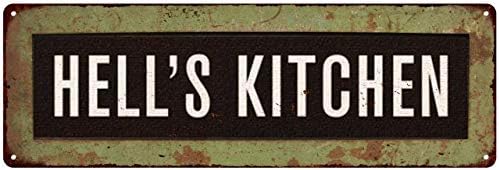Hell's Kitchen Sign Trolley Bus Roll Vintage Decor Signs Wall Art Decoration Tin Plaque Retro Gift 6 x 18 High Gloss Metal 206180072006 by ChicoCreekSigns