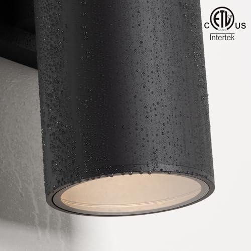 mirrea 18" Modern Outdoor Porch Light in 2 Lights, Matte Black, 1 Pack - Image 3