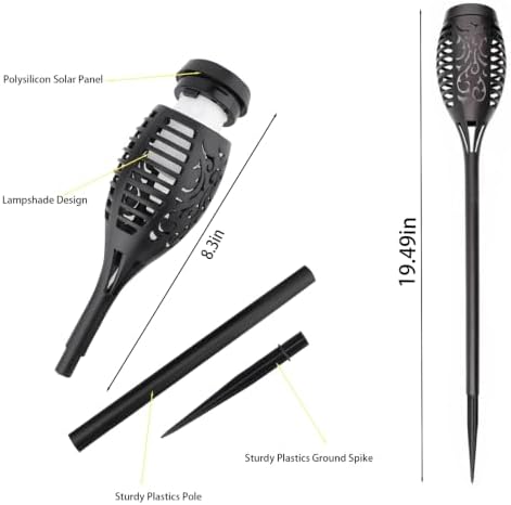 SOLARIX 16Pack Solar Torch Lights, Flickering Flame Garden Decor - Image 4