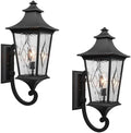 Outdoor Garage Lighting Fixtures 14.6 Inch Outdoor Wall Sconce Light Waterproof Outdoor Light Fixtures Wall Mount with Water Ripple Handmade Glass for Porch 2-Pack E26 Socket by Naxttii