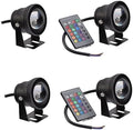 4PCS Underwater Pond Spotlight - Submersible LED Fountain Lamp, 12V/24V with Remote Control Underwater Led Lights, IP68 Waterproof Convex Mirror RGB Pool Lights,Black(RGB)-12V(10w) by Unknown