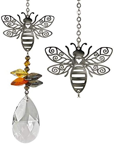 Woodstock Chimes Woodstock Rainbow Makers Collection, Crystal Fantasy, 4.5'' Bee Crystal Fantasies Crystal Suncatchers for Outdoor, Patio, Home or Garden Décor (CFBEE) - Image 2