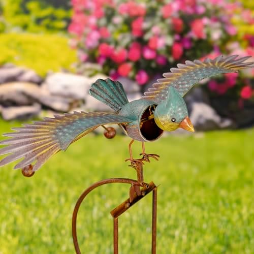 Zaer Ltd. Metal Rocking Bird Garden Stakes, 53 Inch Tall, Colorful Hand-Painted Birds, Spring Motion (Set of 6) - Image 6