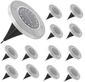 Solar Ground Lights, 10 LED Solar Powered Disk Lights,IP65 Solar Outdoor Lighting, Solar Landscape Lighting Decoration for Garden Driveway Walkway Pathway Yard Patio Lawn(Cool White) 10 Pack by CTKcom