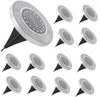 Solar Ground Lights, 10 LED Solar Powered Disk Lights,IP65 Solar Outdoor Lighting, Solar Landscape Lighting Decoration for Garden Driveway Walkway Pathway Yard Patio Lawn(Cool White) 10 Pack by CTKcom